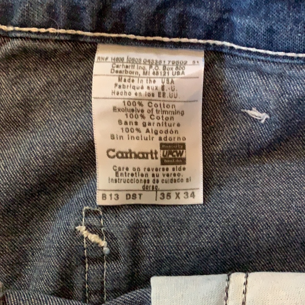 Carhartt Carpenter Jeans 35 x 34 EUC dark denim - Picture 3 of 4
